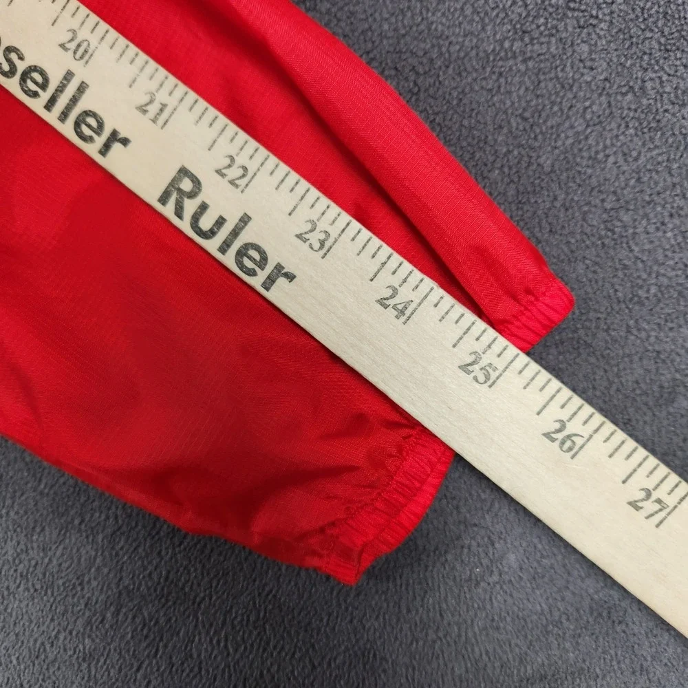 The North Face Rain Jacket‎ Mens Medium Red Full Zip Hooded Windbreaker Packable